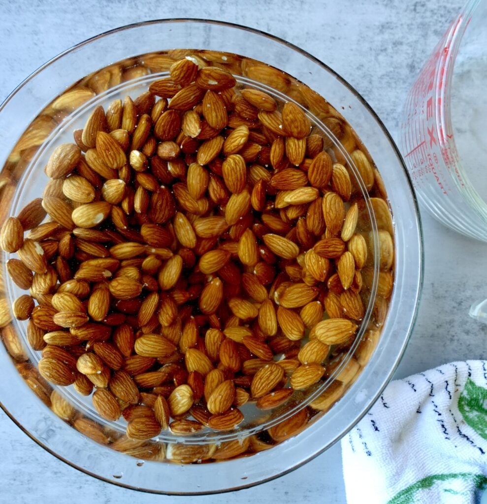 soak your almonds - homemade almond milk