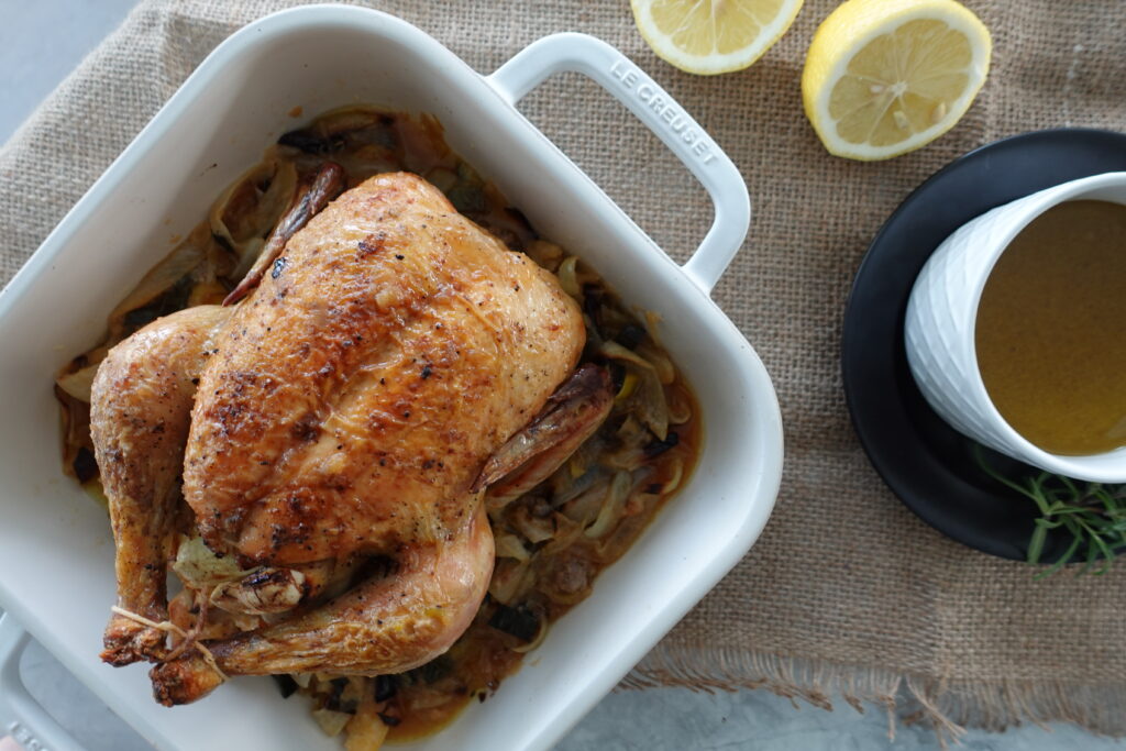 Apple Cider Roast Chicken With Vegetables