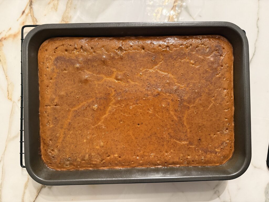 unique pumpkin bars recipe: pumpkin pie bars in a baking dish