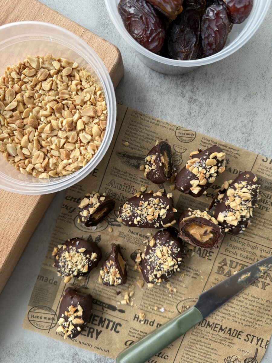 recipes with dates: peanut butter stuffed dates