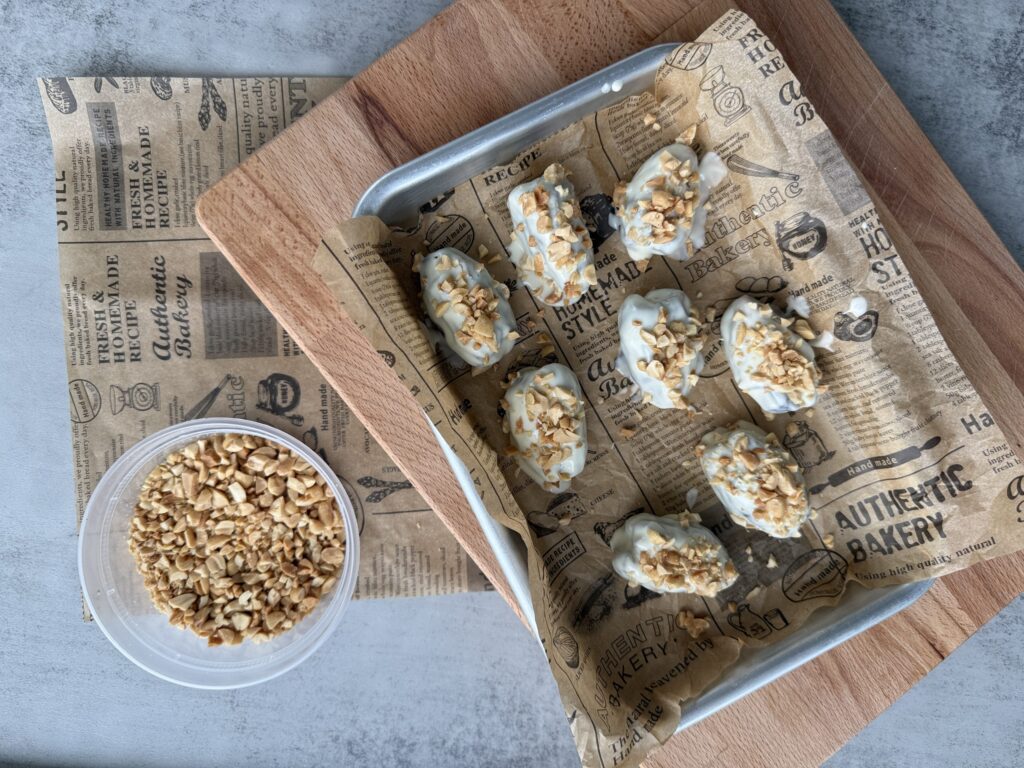 easy desserts: white chocolate peanut butter dates
