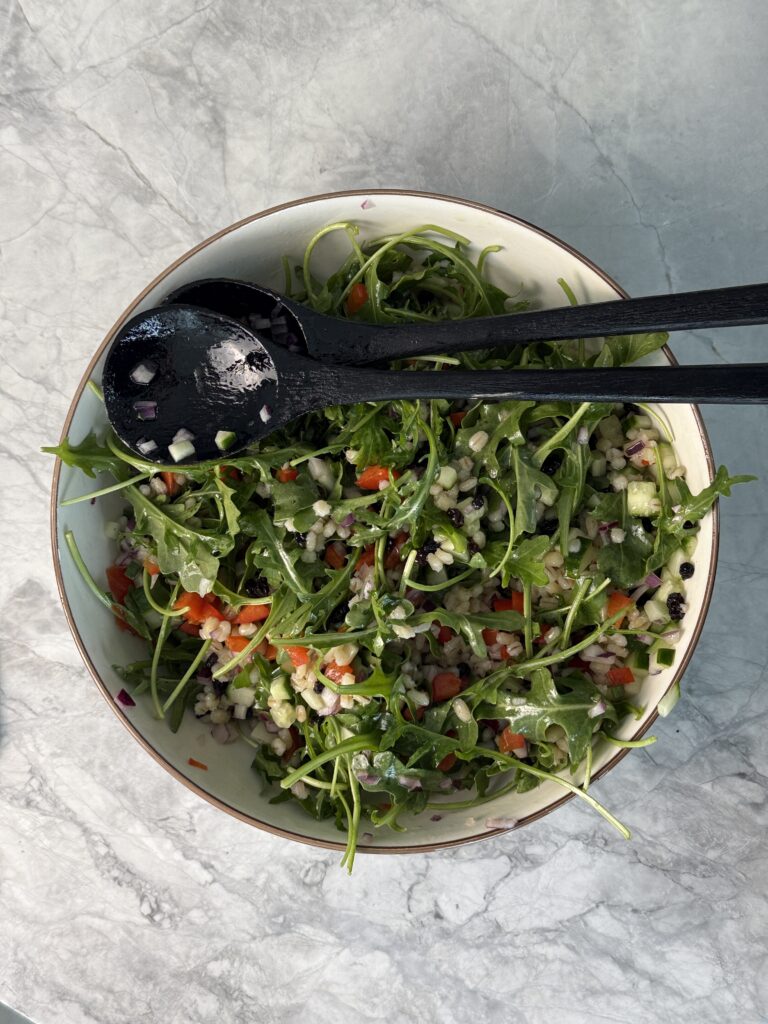 Fresh & Flavorful Spring Salad with Barley, Arugula, and Honey-Lemon Dressing
