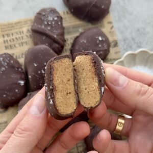 No-Bake Chocolate Covered Protein Eggs With Almond Butter