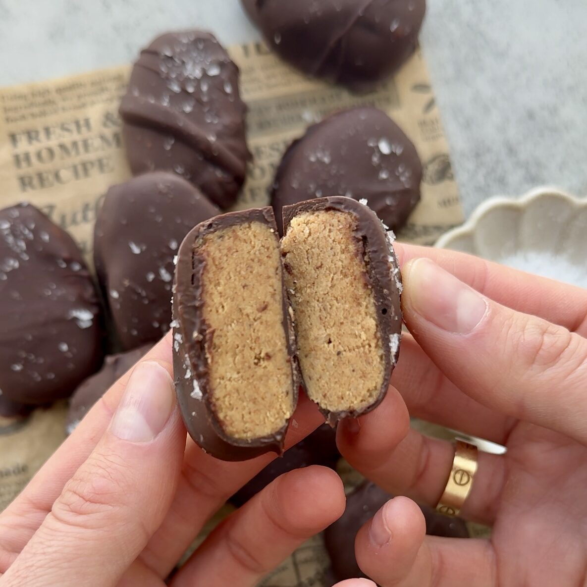 No-Bake Chocolate Covered Protein Eggs With Almond Butter