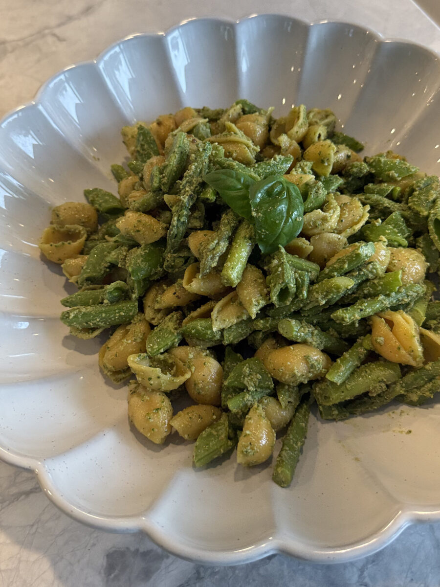green pasta salad