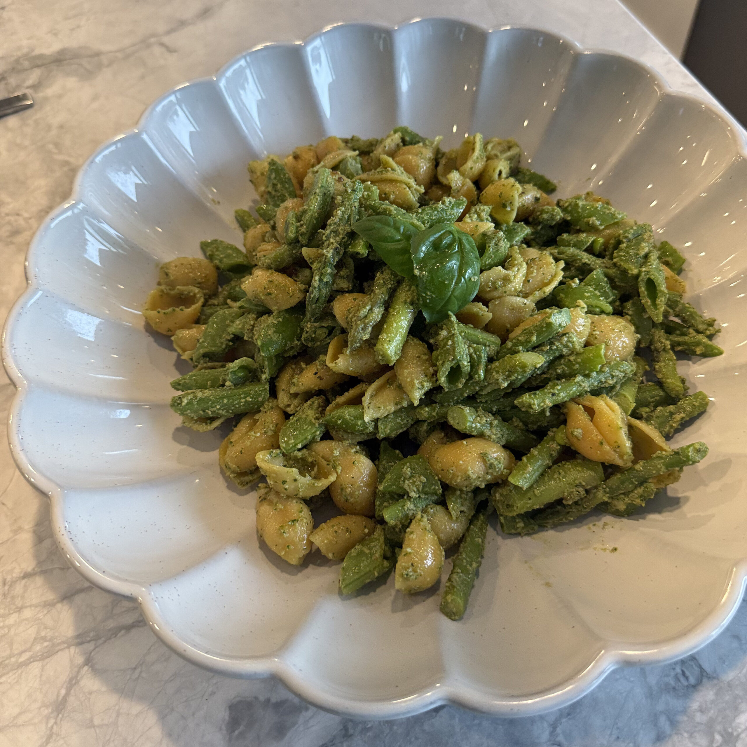 green pasta salad